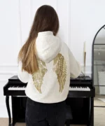 Sweat à Capuche Angel Doré à Paillettes (3)