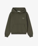 Sweat à Capuche Vert Olive Avec éToile en Strass Noirs (1)