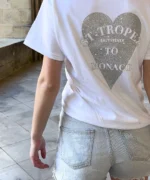 T Shirt Blanc Argenté à Paillettes (3)