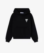 Sweat à capuche noir pailleté argent