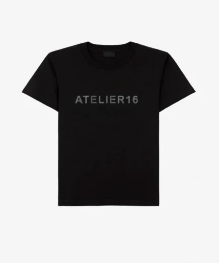 T-Shirt Atelier 16 Noir à Strass Argentés
